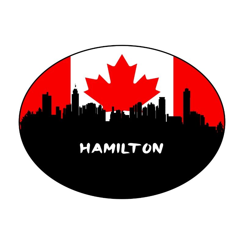 Hamilton Canada Drapeau Skyline Voyage Silhouette