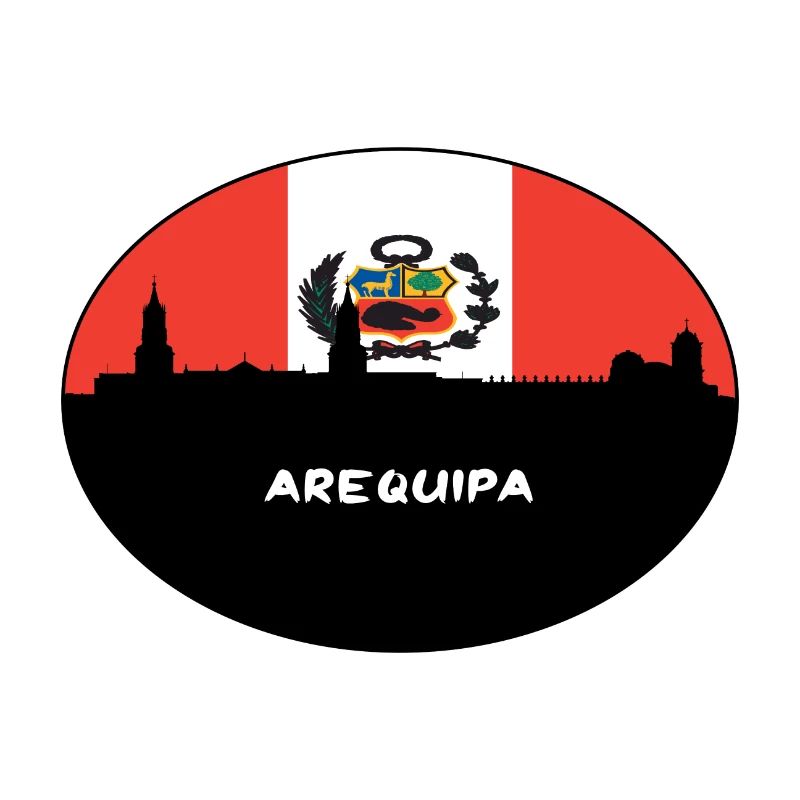 Arequipa Pérou Drapeau Skyline Voyage Silhouette