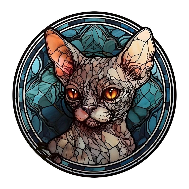 Devon Rex Katzenrasse Aquarellglas