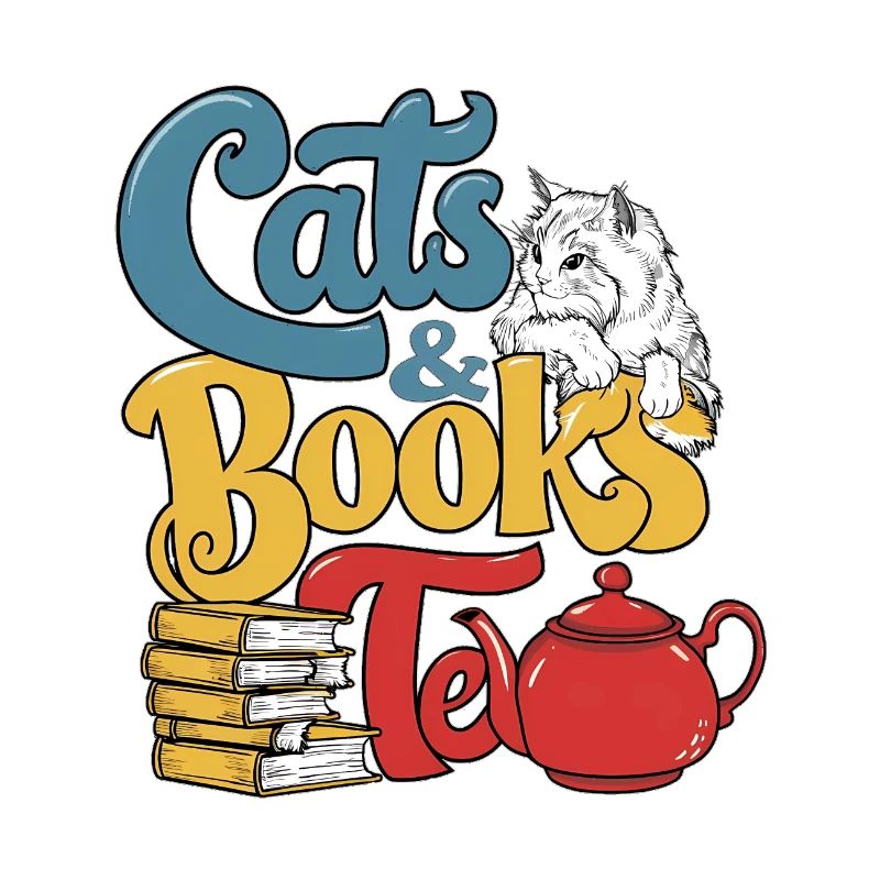 Conception de thème de chats et de livres