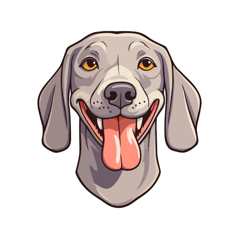 Braque de Weimar race de chien aquarelle dessin animé kawaii cli