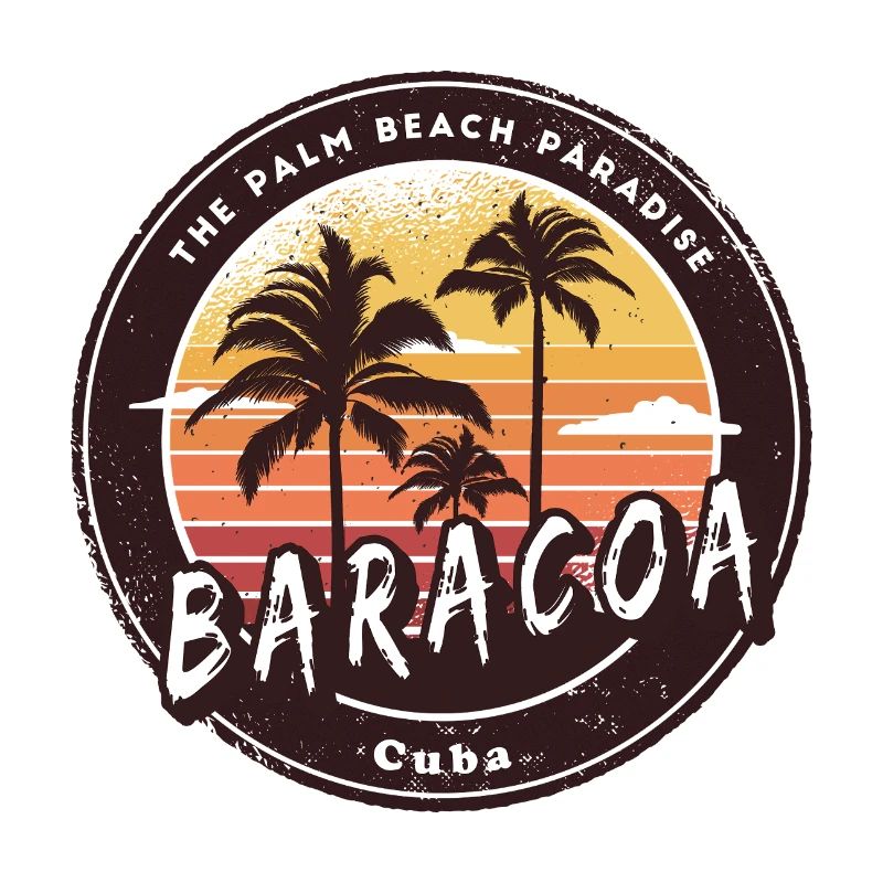Palmiers de Baracoa et conception de plage