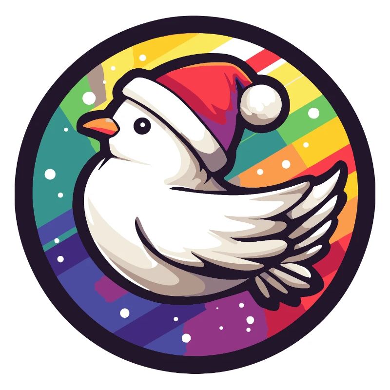 Weihnachtsvogel im Regenbogenring