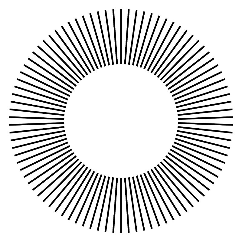 Conception de la composition des cercles de lignes