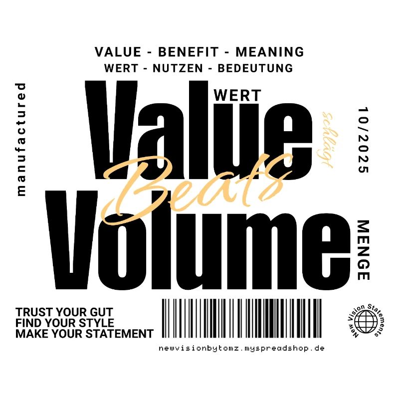 Value Beats Volume – Statement Design (Light)