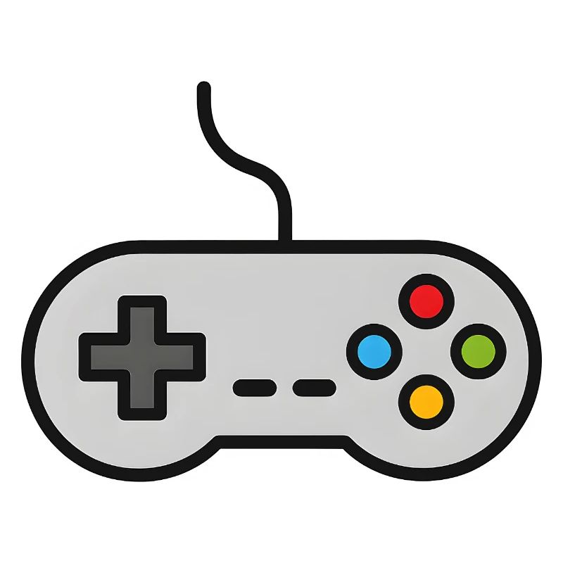Retro Control Silhouette Gamer Game Console