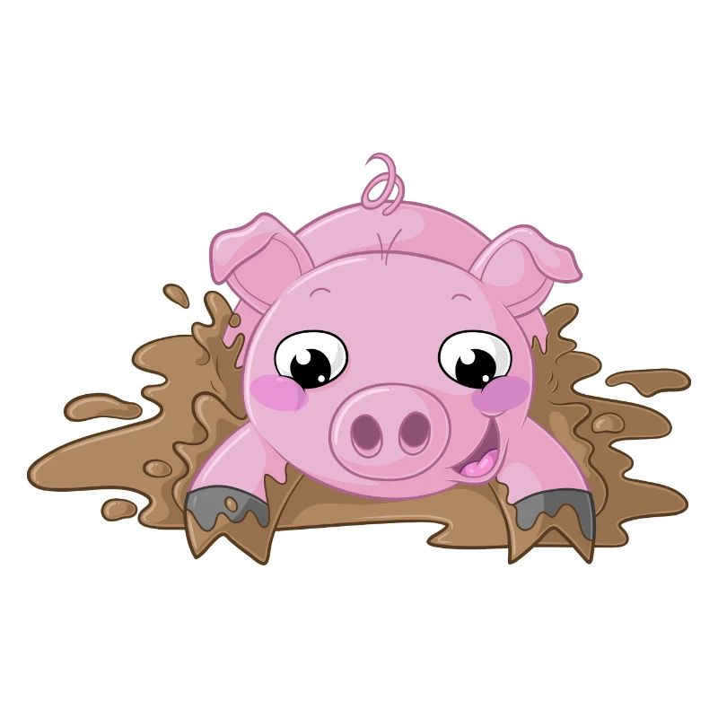 Planschendes Comic Schweinchen