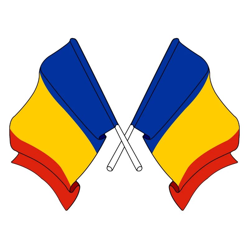 Deux drapeaux Drapeau de la Roumanie, drapeau horizontal m