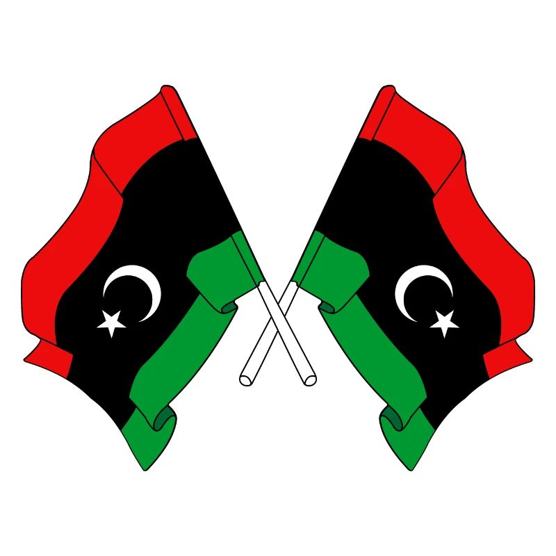 Two flags Libya