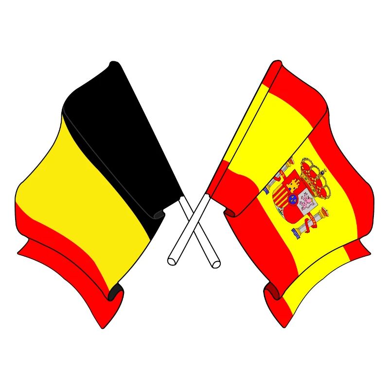 Drapeau Belgique, drapeau Espagne