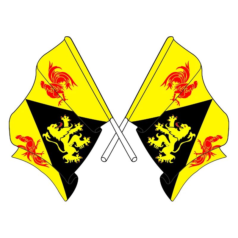 Two flags Walloon Brabant Belgium