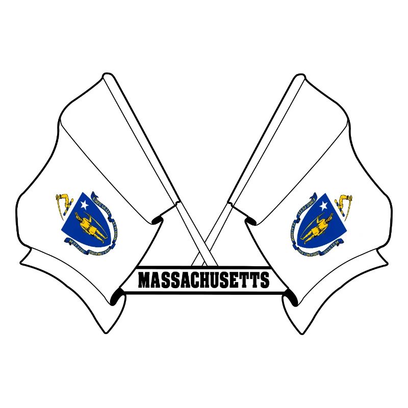 Deux drapeaux texte MASSACHUSETTS