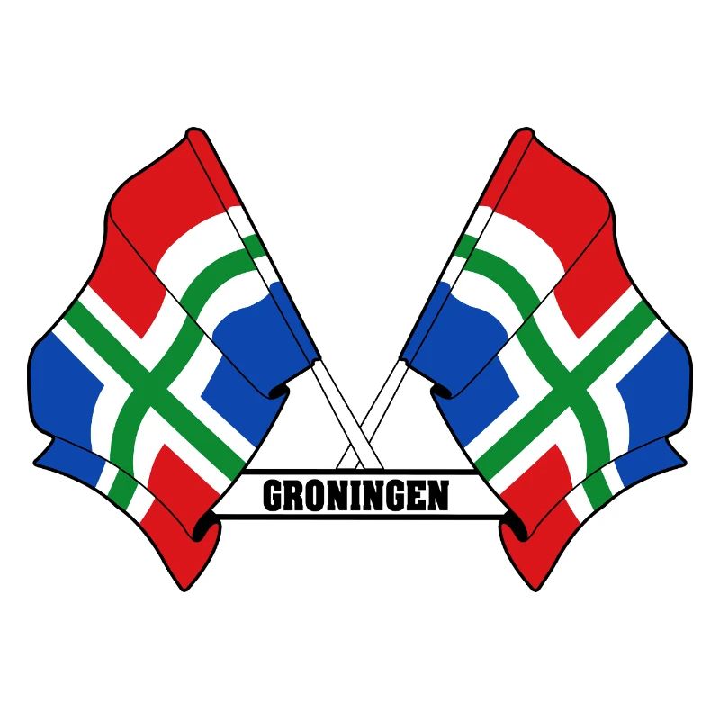 Deux drapeaux texte GRONINGEN