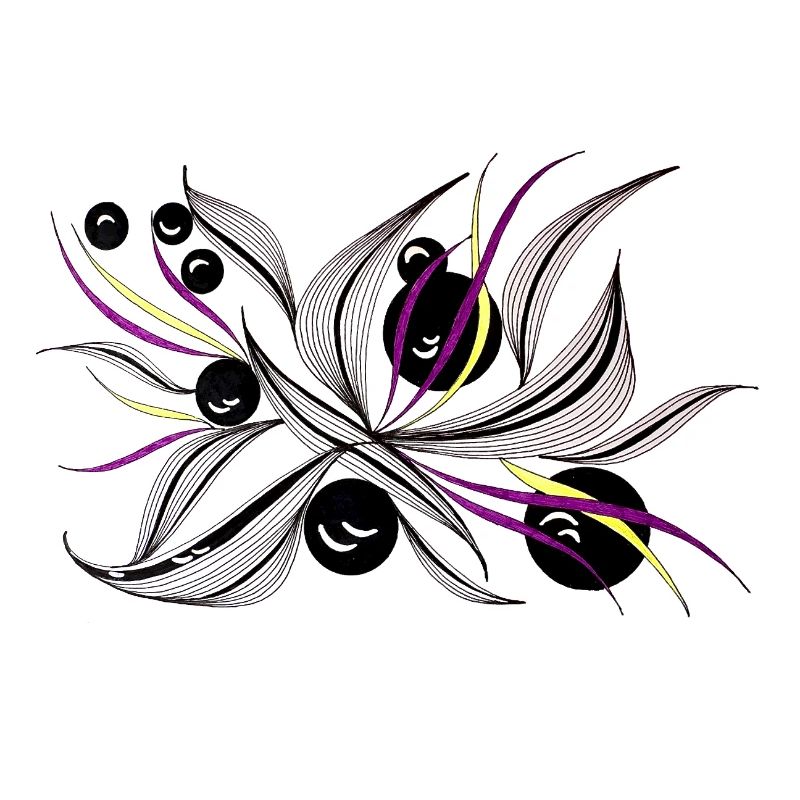 Black and White Flower Beam Pattern