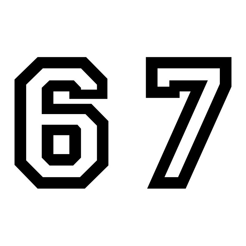 Number - 67 - Sixty Seven