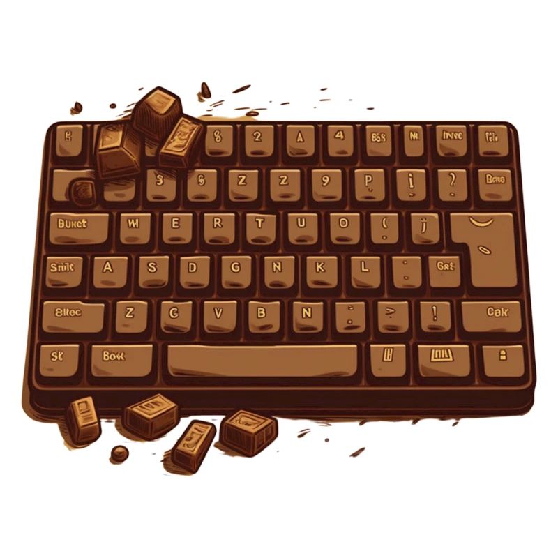 Chocolate Keyboard PC Nerd wasd Chocolate Keys