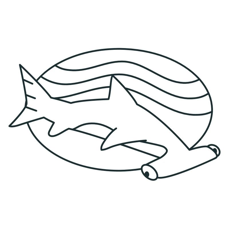 requin-marteau dans les vagues de l’océan