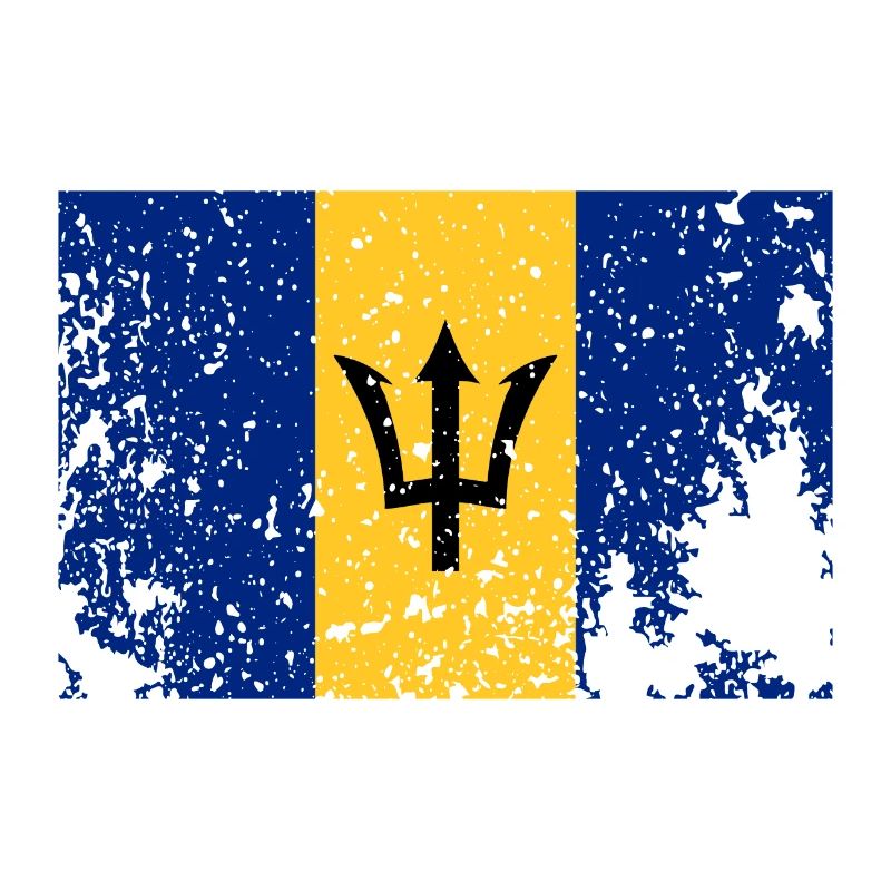 Drapeau rétro de la Barbade Drapeau des Caraïbes
