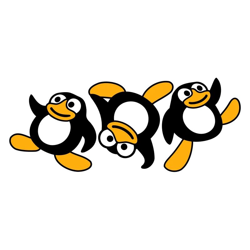 Three Breakdance Penguins Dancing Party Fun Music