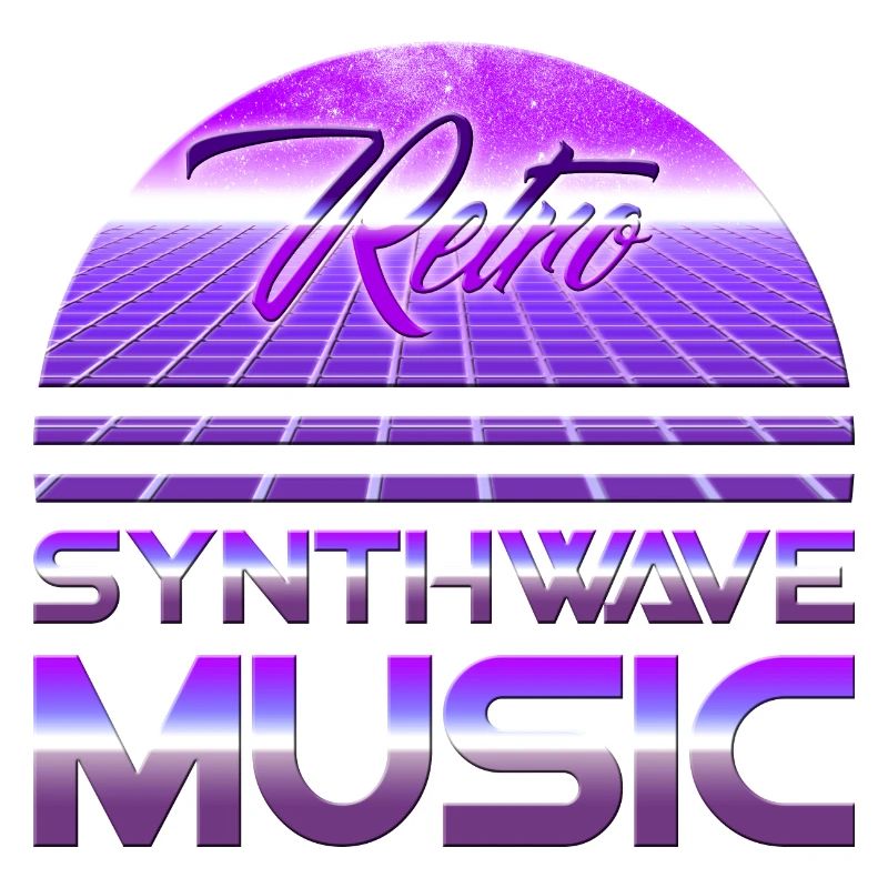 80s Neon Retro Synthwave Music Electronic Wave