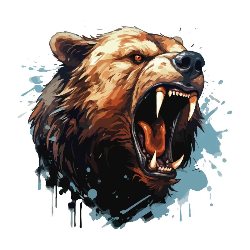 Bear Grizzly Bear Roars Bear Head Nature Wilderness Forest