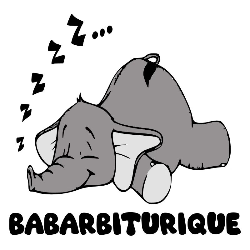 Sleeping Elephant with the title babarbituric