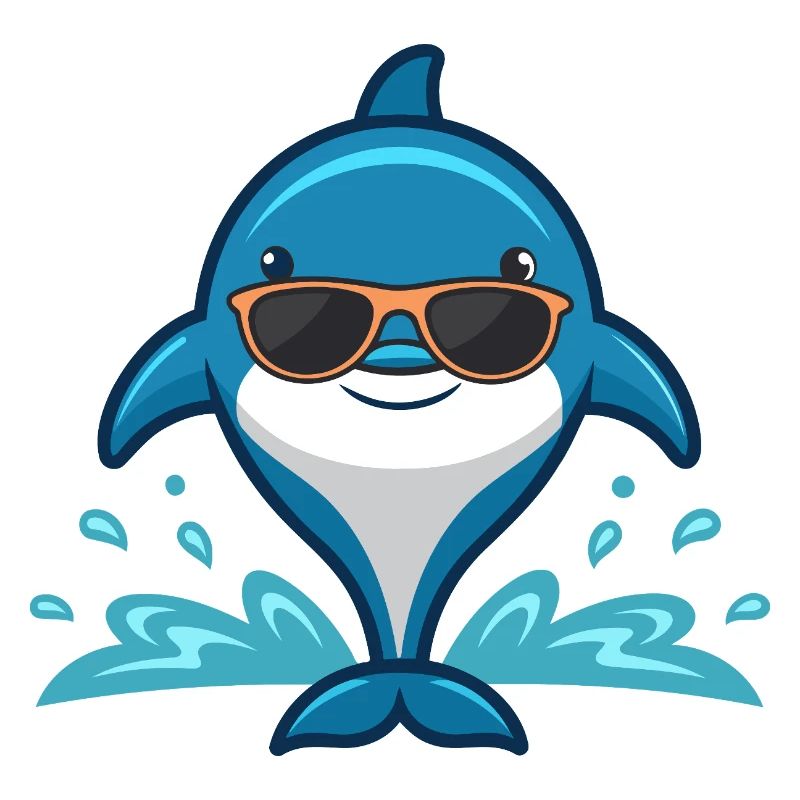 Chic dolphin on the waves