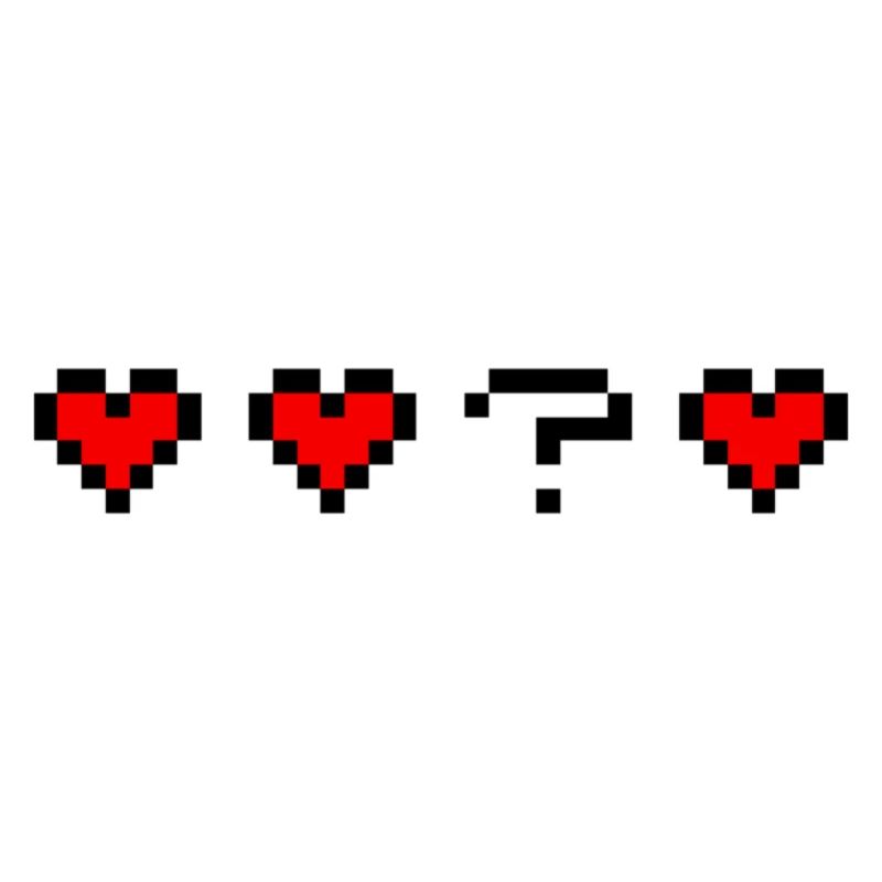Three hearts a question mark
