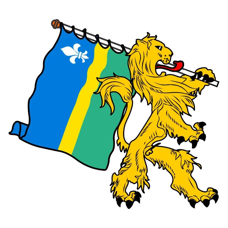 Lion avec drapeau Flevoland le drapeau