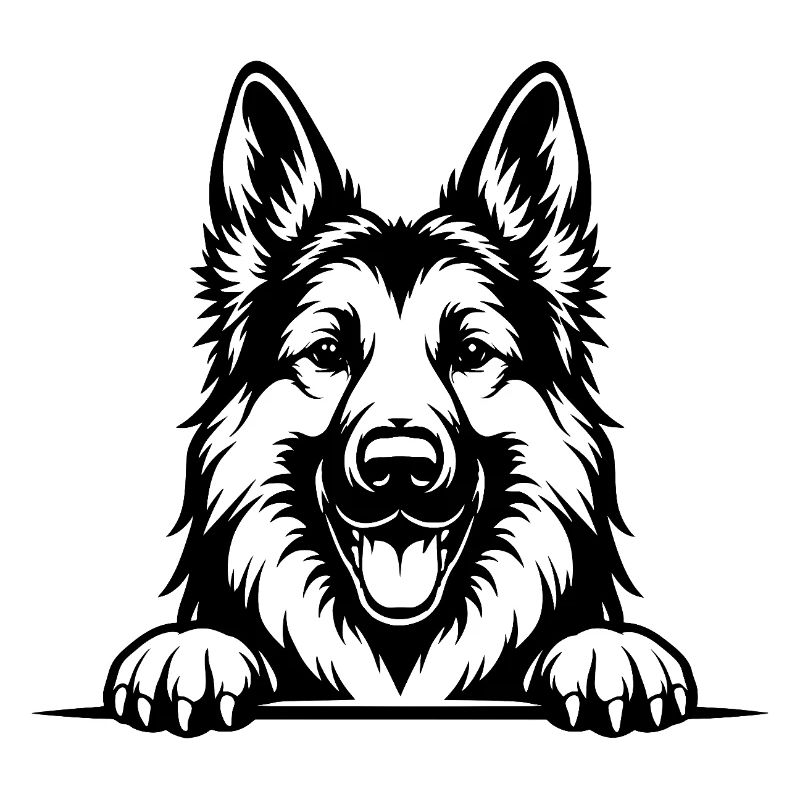 German Shepherd Portrait with Paws