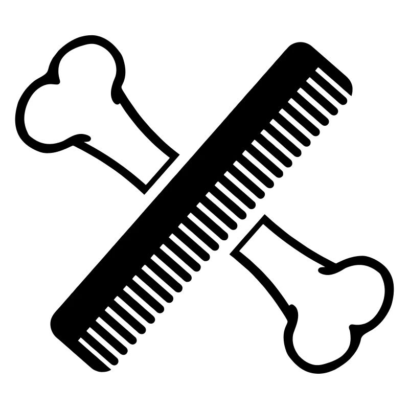 Bone with comb grooming salon