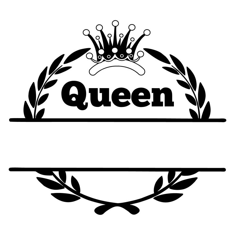Queen in laurel wreath and crown
