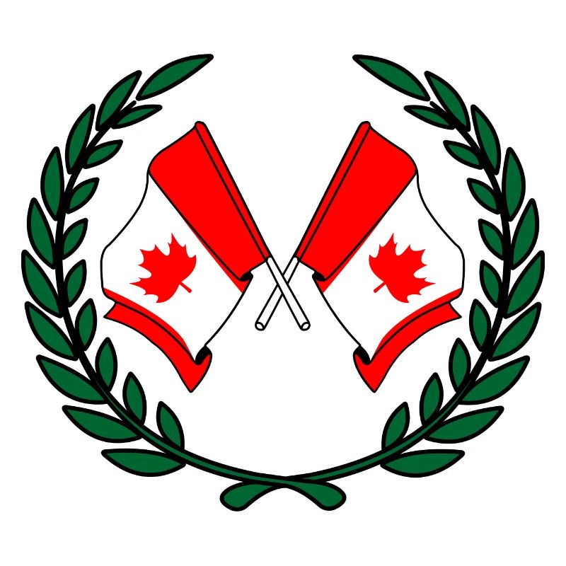 Flags Canada in laurel wreath
