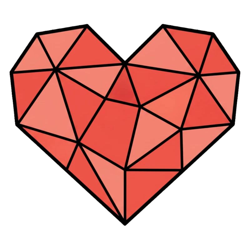 Geometric Heart Low Poly Modern Vector