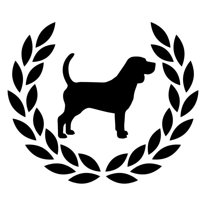Beagle mit Lorbeerkranz