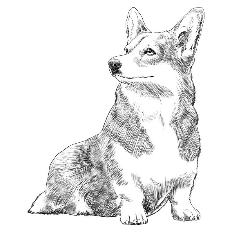 Sitting Welsh Corgi Dog