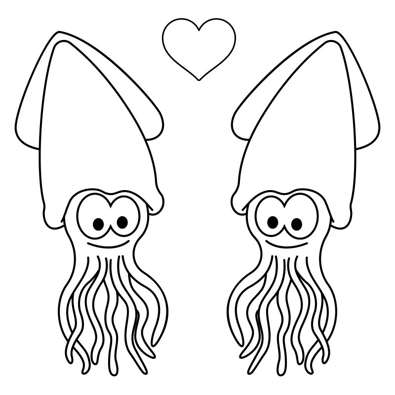 Squid Comic Couple Amour