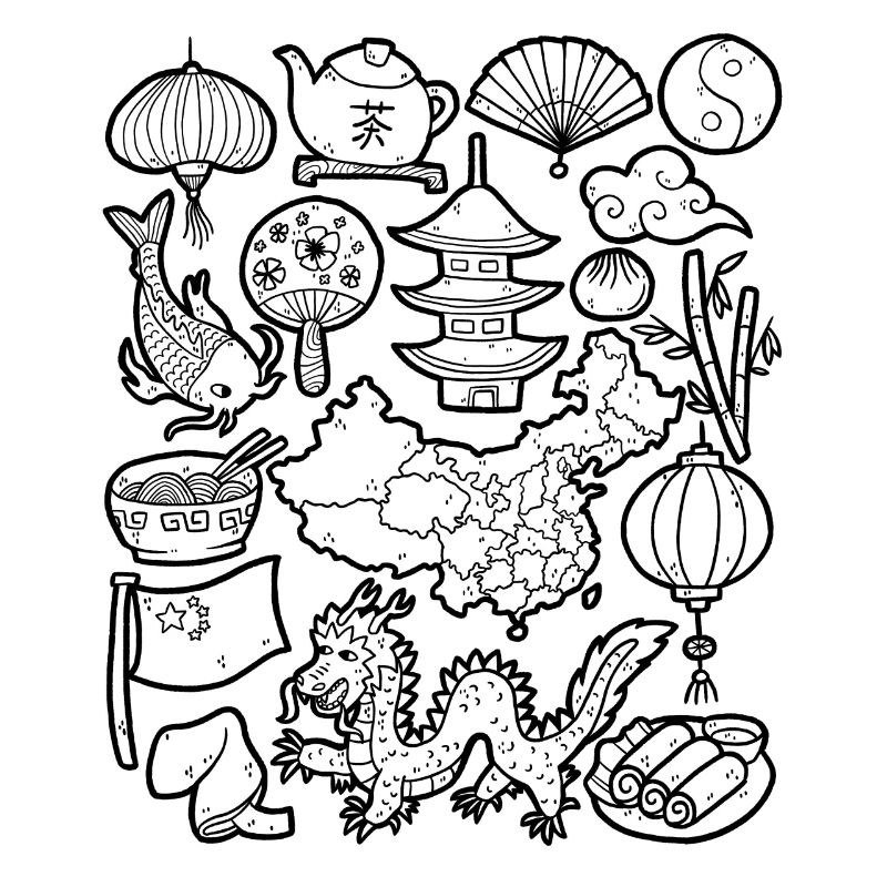 Chine - Doodle Illustration
