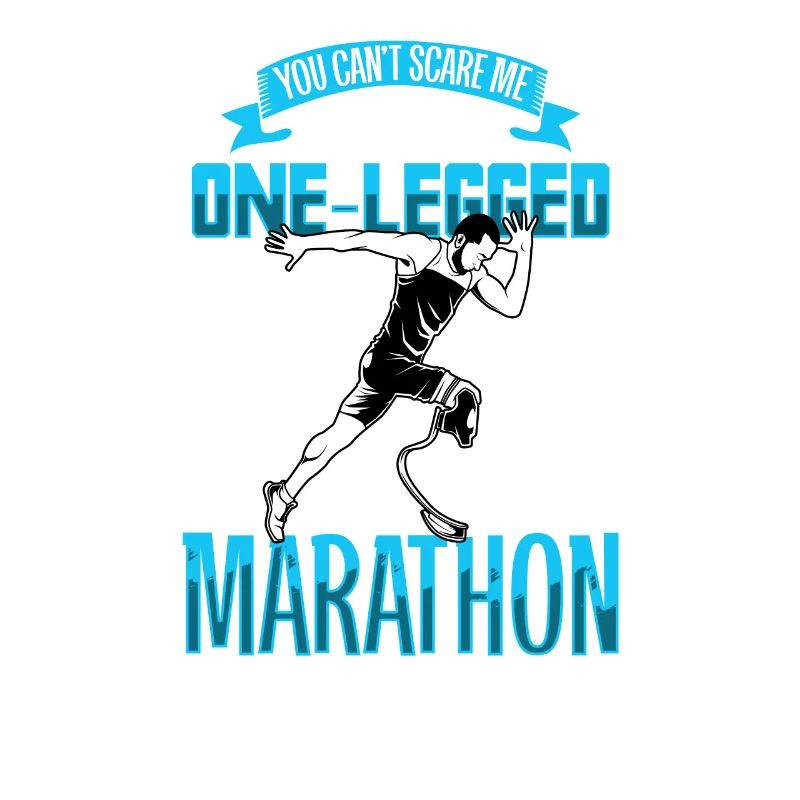 Fearless marathon runner with prosthetic running