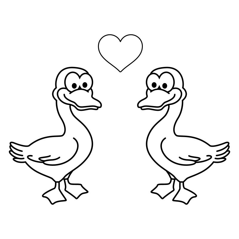 Gans Comic Paar Liebe