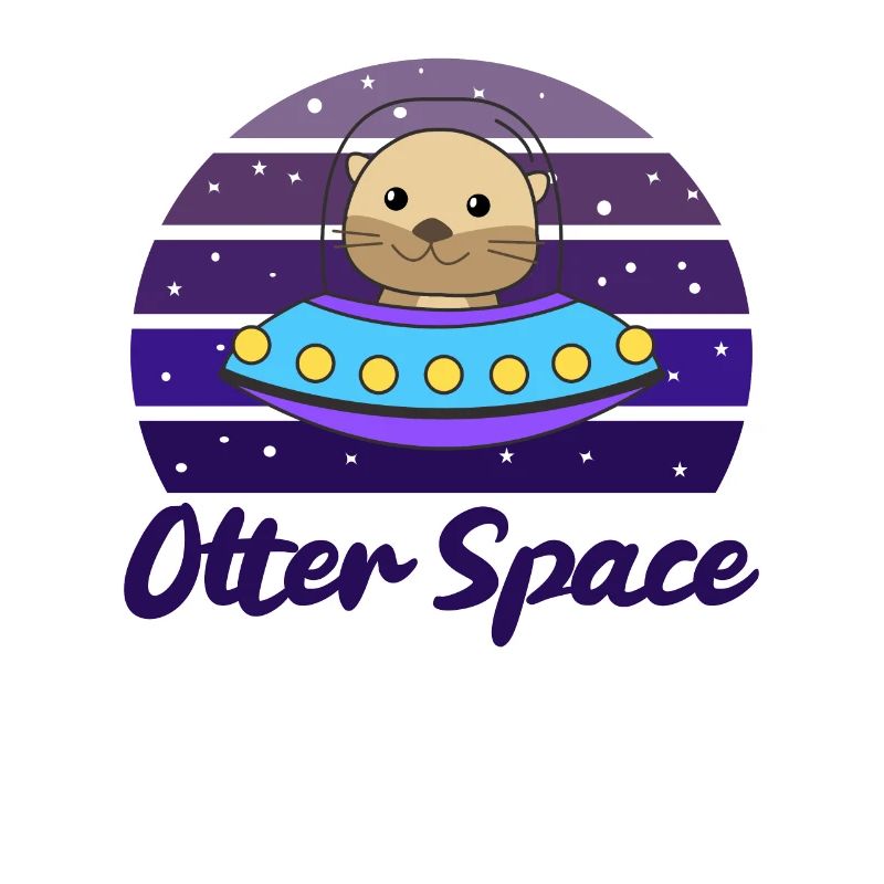 L’espace de loutre une loutre douce dans l’espace dans l’OVNI