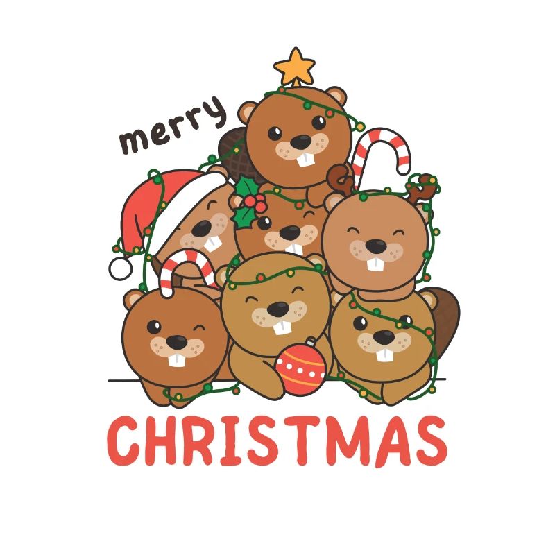 Castor Arbre de Noël Joyeux Noël