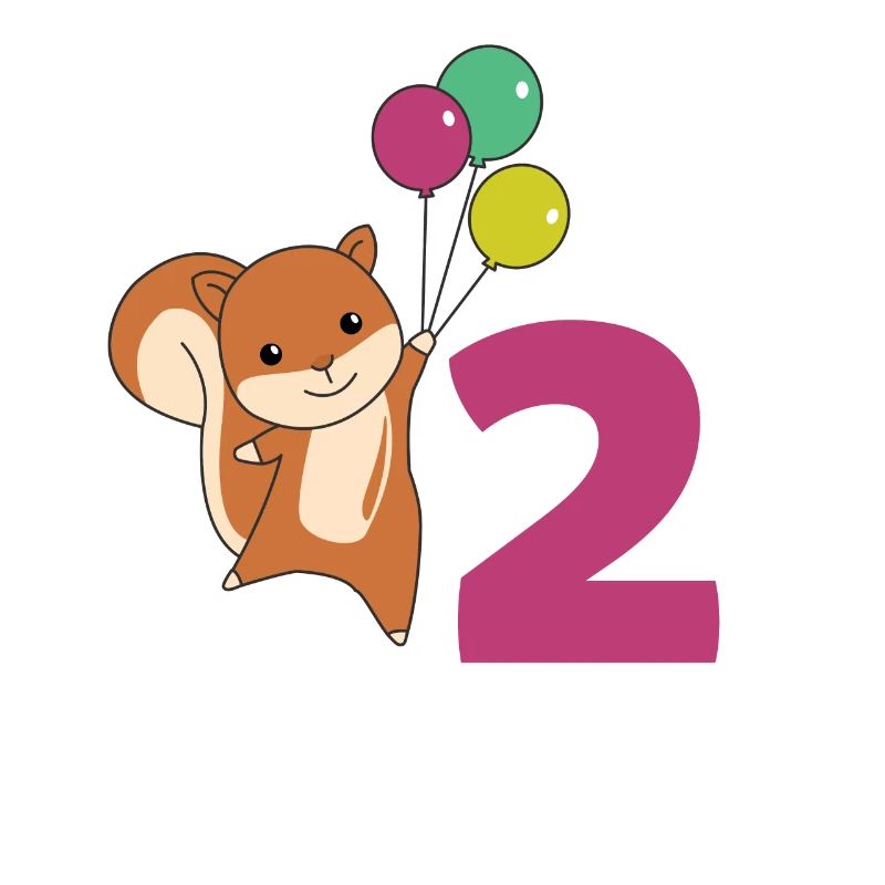 Squirrel Second Birthday Balloons Kids
