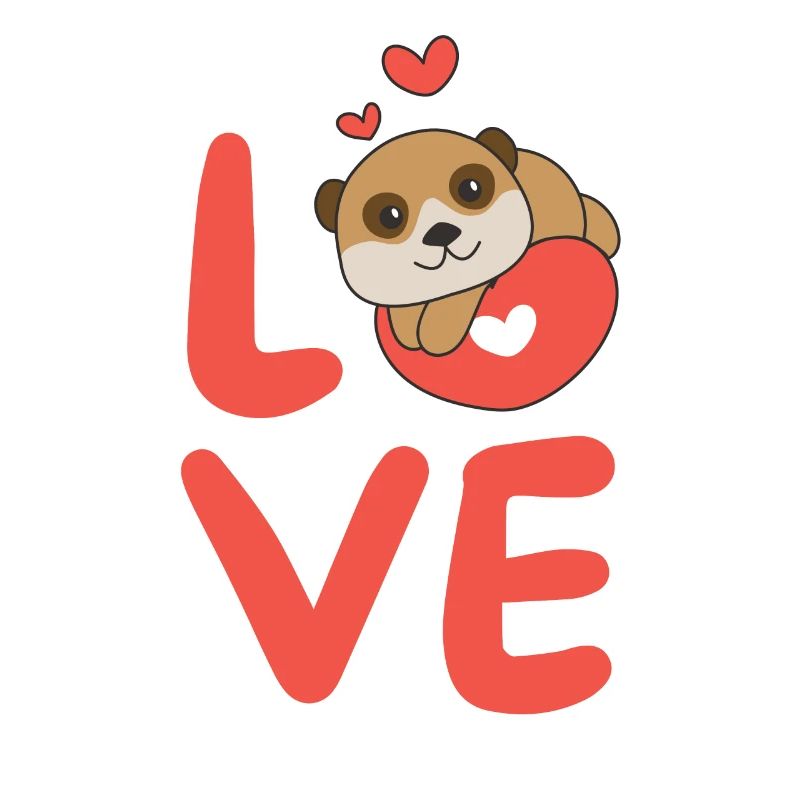Suricates pour la Saint-Valentin coeur d’animaux mignons