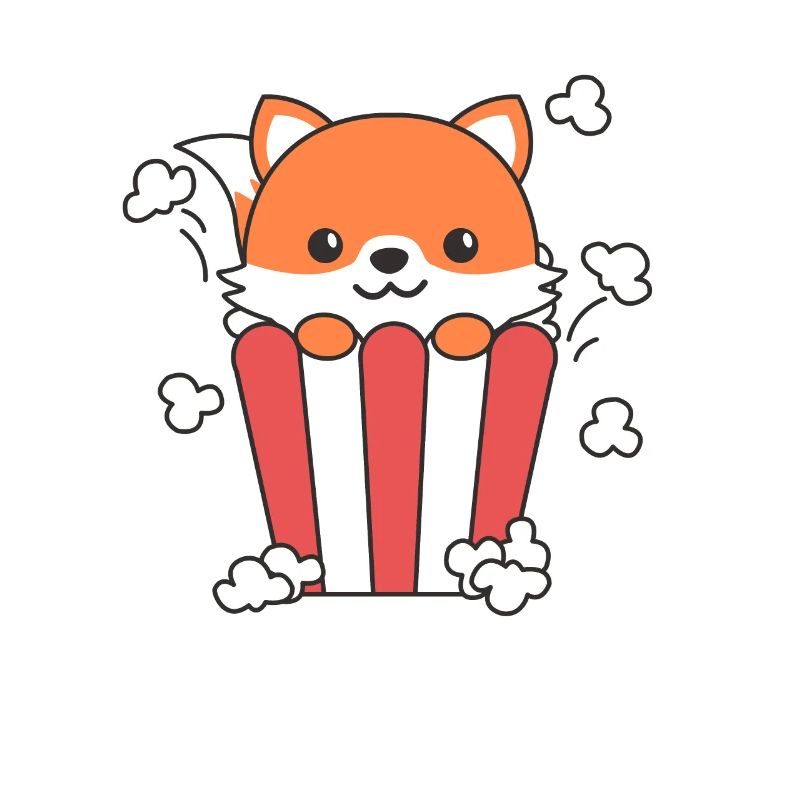 Fox Popcorn Time animaux drôles dans la restauration rapide