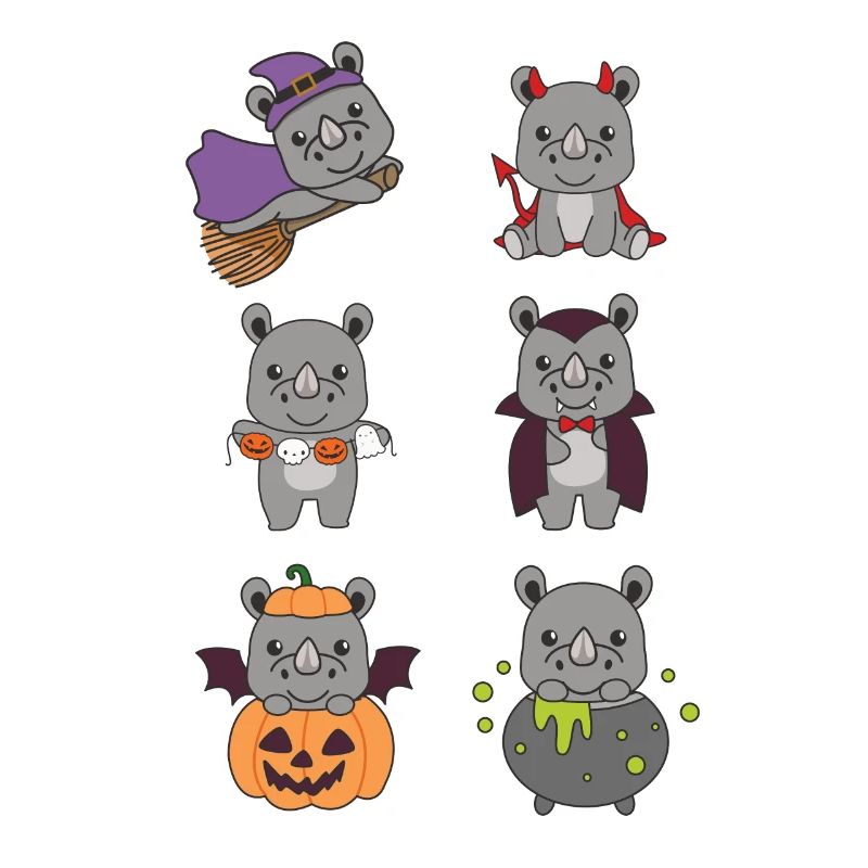 Rhinocéros Halloween Devil Pumpkin Vampire Costume