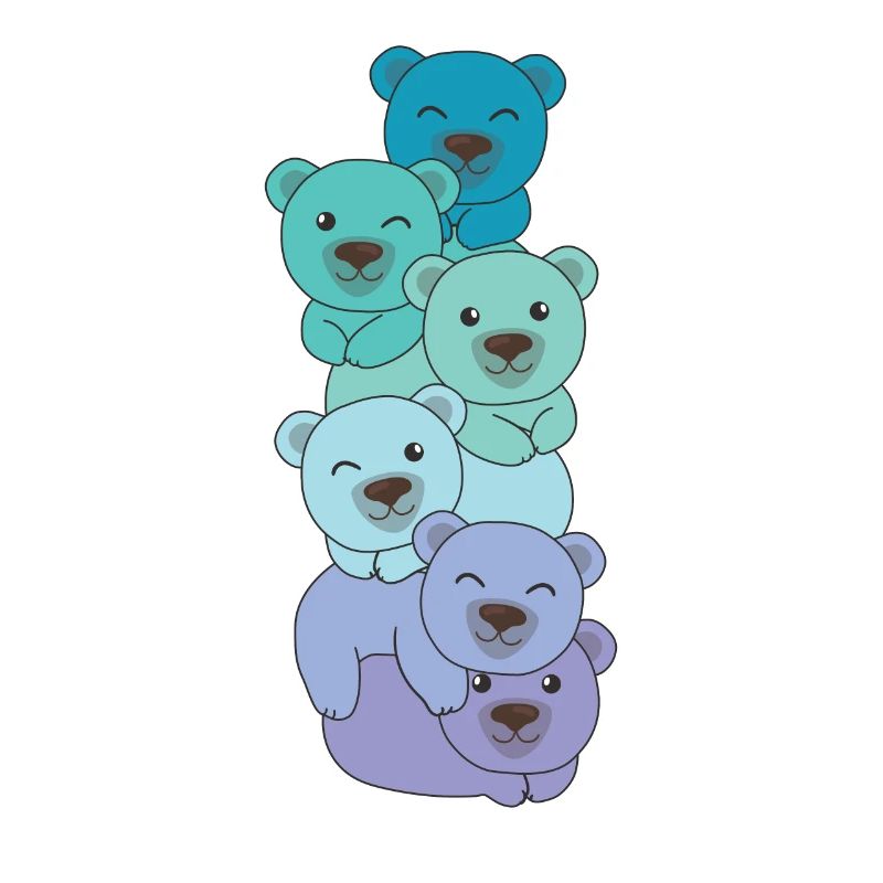 Neptunic Flag Pride LGBTQ Cute Bear Stack