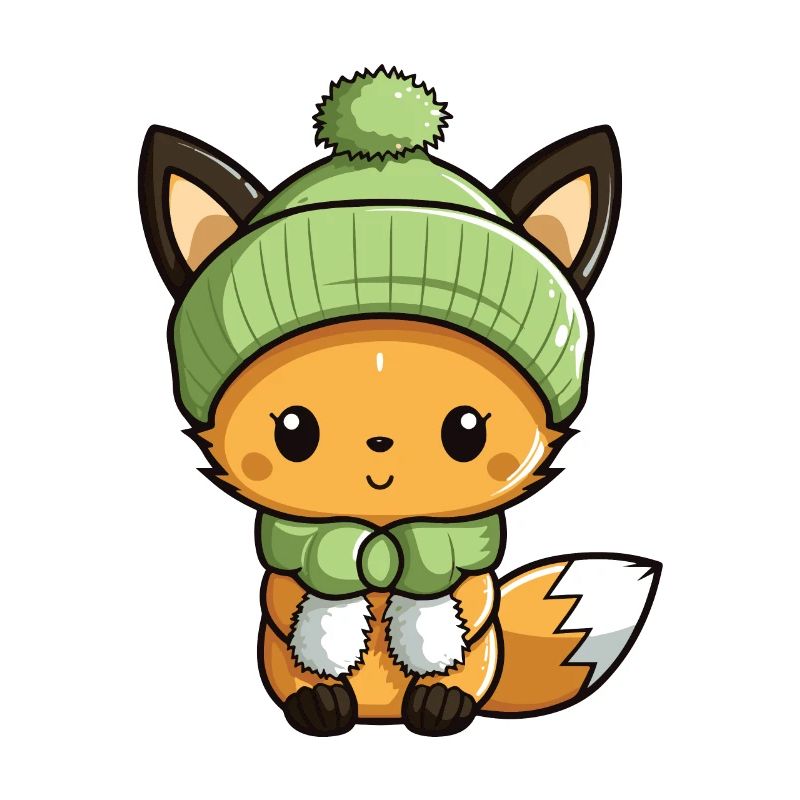 Fox Cute Winter Comic Hat