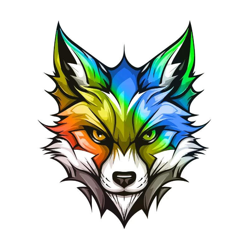 Fox Head Colorful