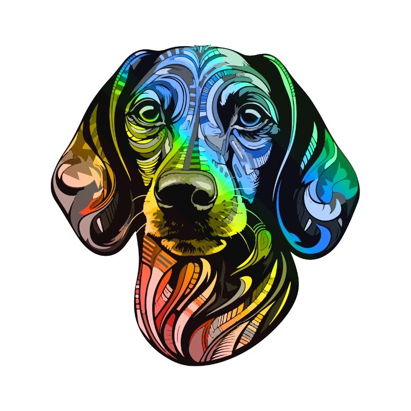 Teckel Tête De Chien Teckel Coloré